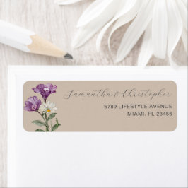 Etiqueta de dirección beige de Boho Wildflower