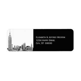 Etiqueta de dirección BG de NYC Skyline 01 Etched