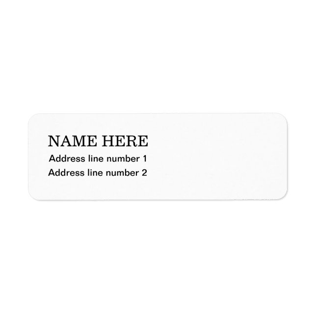 Etiqueta de dirección blanca simple (Frente)