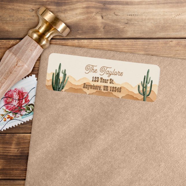 Etiqueta de dirección boho rústica del suroeste de (Subido por el creador)