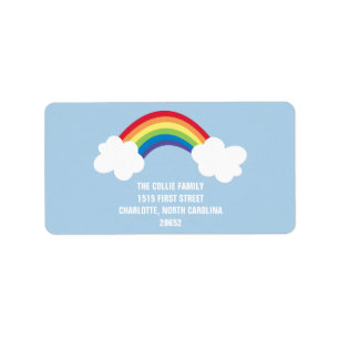 Etiqueta de dirección caprichosa del arco iris
