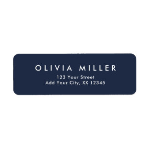 Etiqueta de dirección clásica - Azul Medianoche Os