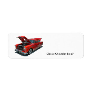 Etiqueta de dirección clásica de Chevrolet Belai