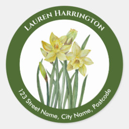 Etiqueta de dirección Color de agua amarillo Círcu