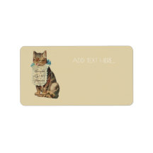 ETIQUETA DE DIRECCIÓN CON VINTAGE CAT