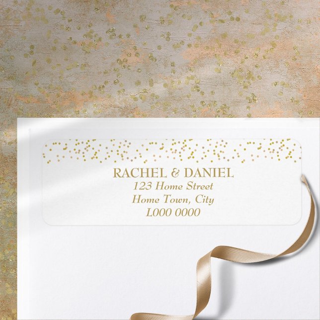 Etiqueta de dirección Confeti de polvo de oro (Gold Dust Confetti Address Label)