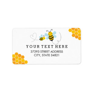 Etiqueta de dirección de abeja melífera