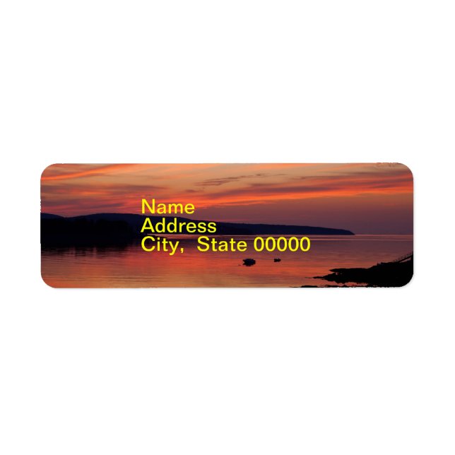 Etiqueta de dirección de acadia Sunrise (Frente)