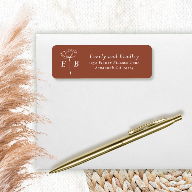 Etiqueta de dirección de acento floral monograma b (Subido por el creador)