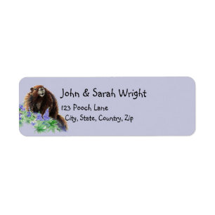 Etiqueta de dirección de animal de color de marmot