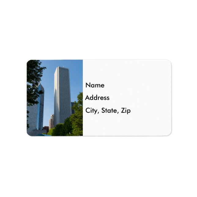Etiqueta de dirección de Aon Center Chicago (Frente)
