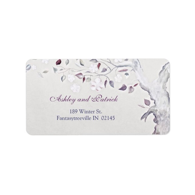 Etiqueta de dirección de árbol de fantasía (Frente)