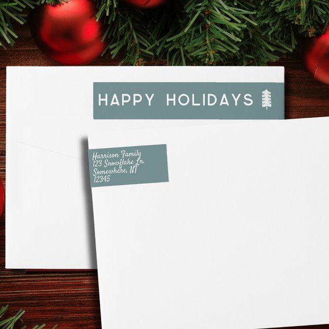 Etiqueta de dirección de árbol de Navidad escandin (Scandinavian Christmas Tree Address Label
)