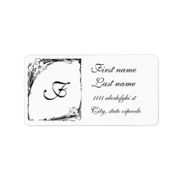 Etiqueta de dirección de Art Nouveau lily