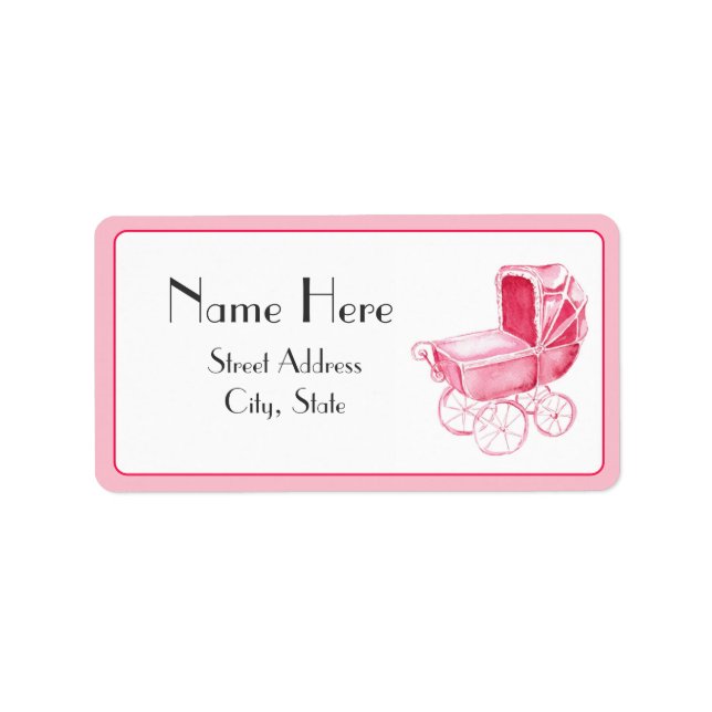 Etiqueta de dirección de Baby Shower (Frente)