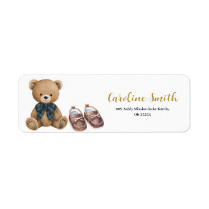 Etiqueta de dirección de Baby Shower de caballero