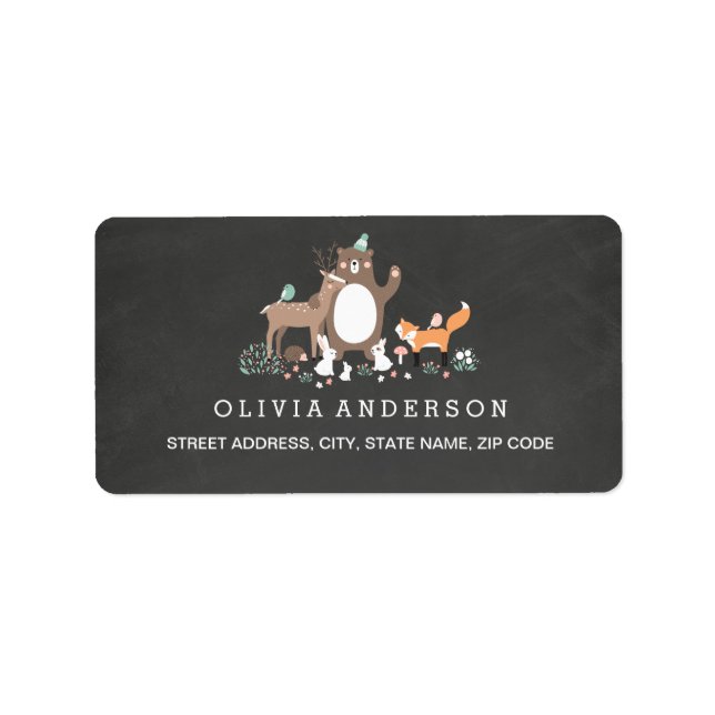 Etiqueta de dirección de Baby Shower de cartón de  (Frente)