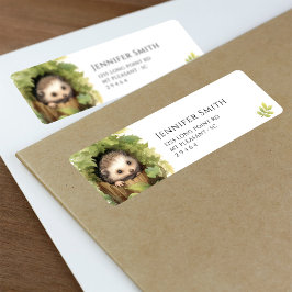 Etiqueta de dirección de Baby Shower de color de a