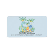 Etiqueta de dirección de Baby Shower de dinosaurio