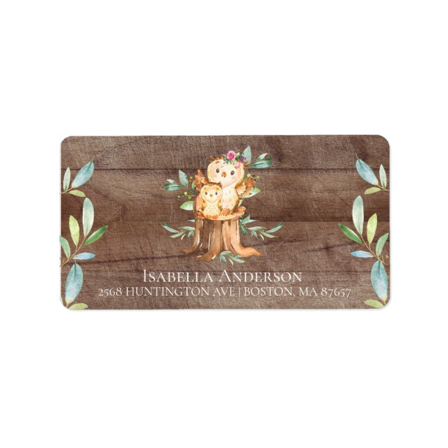 Etiqueta de dirección de Baby Shower de mamá y beb (Frente)