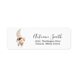Etiqueta de dirección de Baby Shower floral Boho B