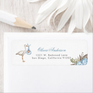 Etiqueta de dirección de Baby Shower floral de cig