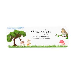 Etiqueta de dirección de Baby Shower Forest Animal