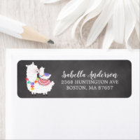 Etiqueta de dirección de Baby Shower Llama Mama