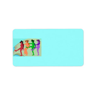 Etiqueta de dirección de baile de playa