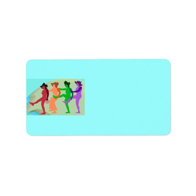 Etiqueta de dirección de baile de playa (Frente)