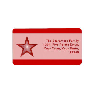 Etiqueta de dirección de banda de Estrella Roja ro
