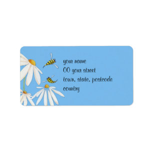 Etiqueta de dirección de Bee Happy Daisies
