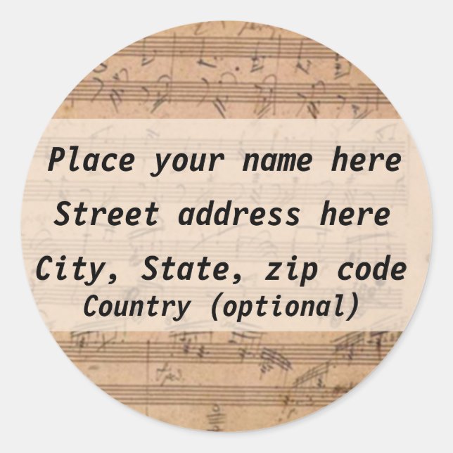 Etiqueta de dirección de Beethoven (Anverso)