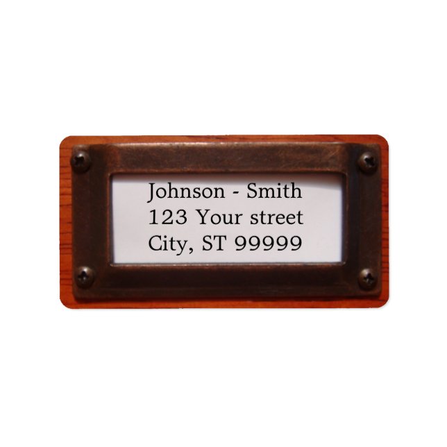 Etiqueta de dirección de biblioteca (Frente)