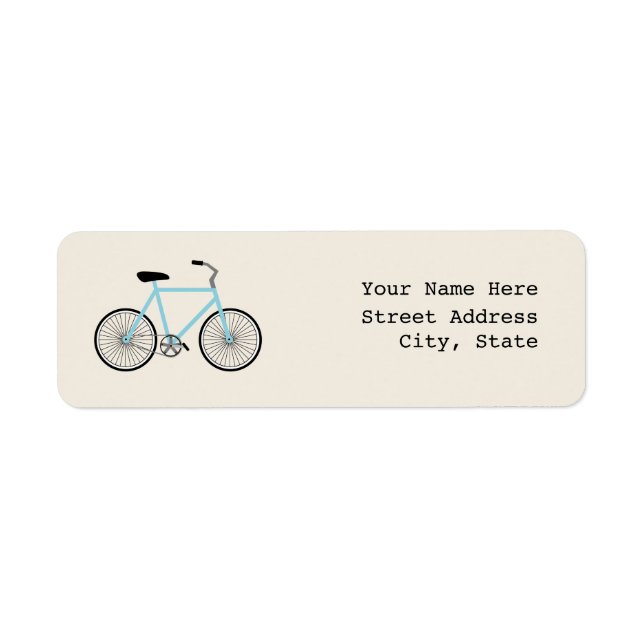 Etiqueta de dirección de bicicleta azul claro (Frente)