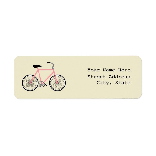 Etiqueta de dirección de bicicleta rosa (Frente)