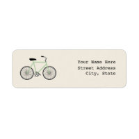 Etiqueta de dirección de bicicleta verde claro