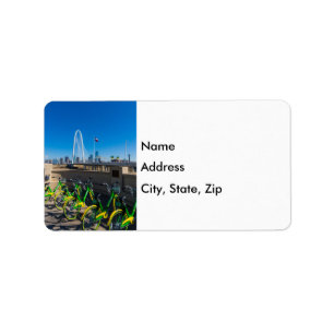 Etiqueta De Dirección De Bicicletas Y Dallas