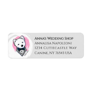 Etiqueta de dirección de boda