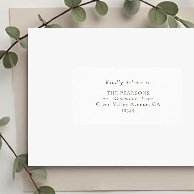 Etiqueta de dirección de boda blanca | Simple (Subido por el creador)