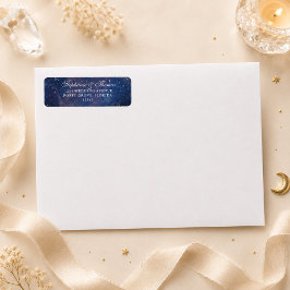 Etiqueta de dirección de boda celestial Noche Estr