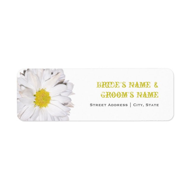 Etiqueta de dirección de boda - Daisy (Frente)