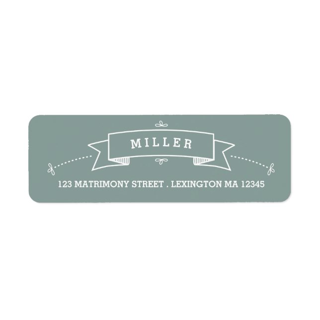 Etiqueta de dirección de Boda de desplazamiento de (Frente)