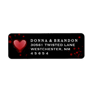 Etiqueta de dirección de Boda de Halloween de Cora