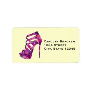 Etiqueta de dirección de Boda de tacones altos de 