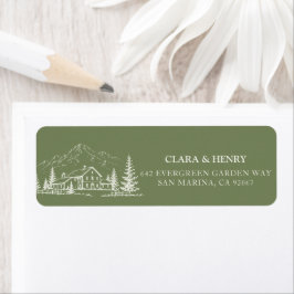 Etiqueta de dirección de boda en Sage Mountain