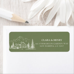 Etiqueta de dirección de boda en Sage Mountain