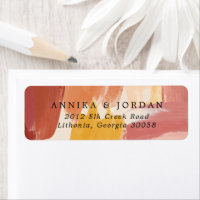 Etiqueta de dirección de boda Terracotta Sunrise