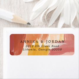 Etiqueta de dirección de boda Terracotta Sunrise