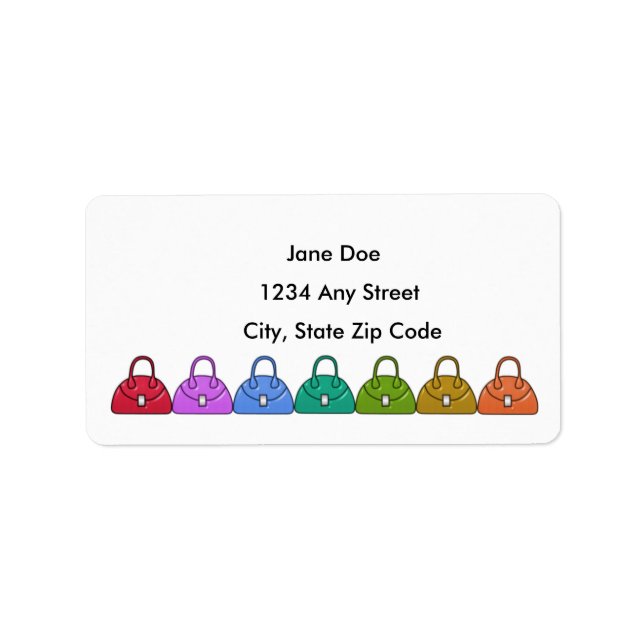 Etiqueta de dirección de bolsos de mano (Frente)
